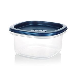 Recipiente Plastico Cuadrado  0.7L Azul
