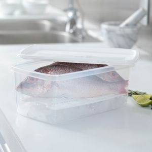 Recipiente Plastico Rectangular Con Bandeja 4L Blanco