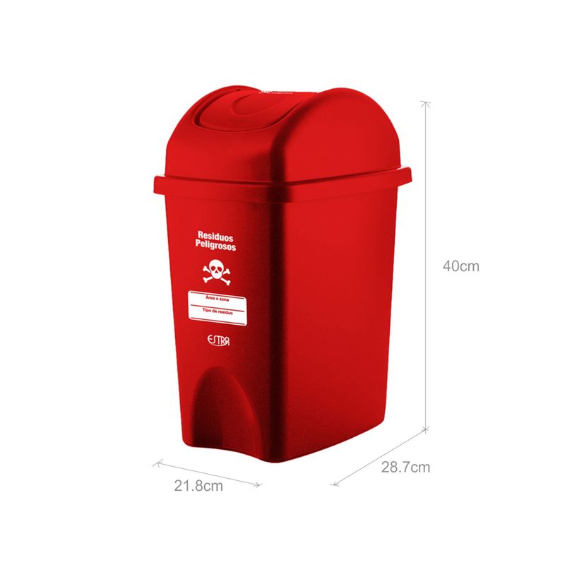 Canecas-vaiven-10L--Rojo-residuos-peligrosos-