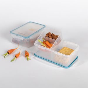 Recipiente Plastico Rectangular Con Division Classic 1L transparente