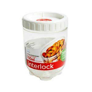 Recipiente Plastico Circular Interlock 700 Ml Blanco