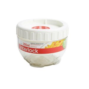 Recipiente Plastico Circular Interlock 300 Ml Blanco