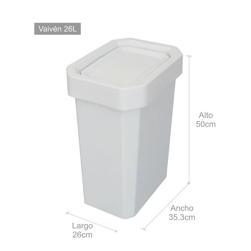 Canecas-EstraBins-Vaiven-26L-Blanco