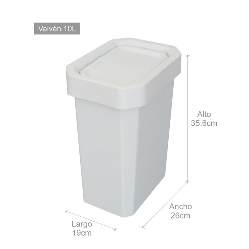 Caneca-EstraBins-Vaiven-10L-Blanco