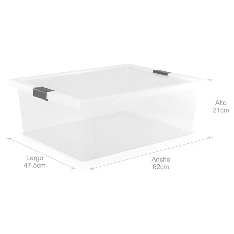 Caja organizadora broches 37L transparente-Gris - Tienda online Estra