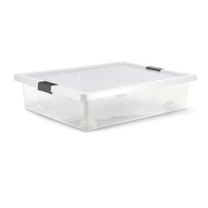 Caja organizadora plástica con broches y ruedas 28 L