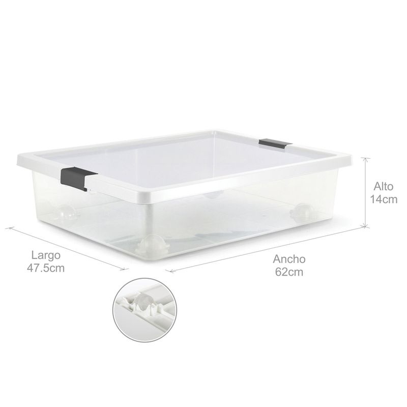 Caja bajo cama HOME BOX A56xL70xA19 con tapa