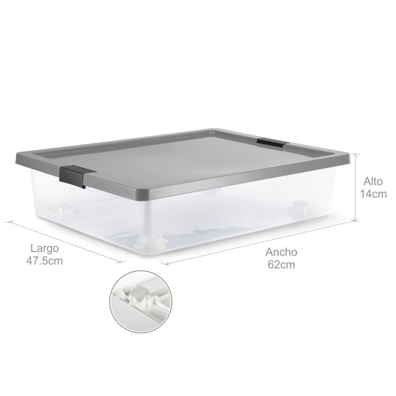 PLASTIKEN - Caja Bajo Cama C/Ruedas Azul Plastiken 60 L : .es: Hogar  y cocina