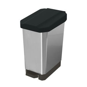 Caneca-Papelera Estrabins Pedal 44L Negro-IML Metalizado