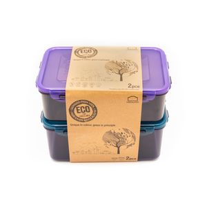 Set X 2 Recipientes Rectangulares Eco 1L X2