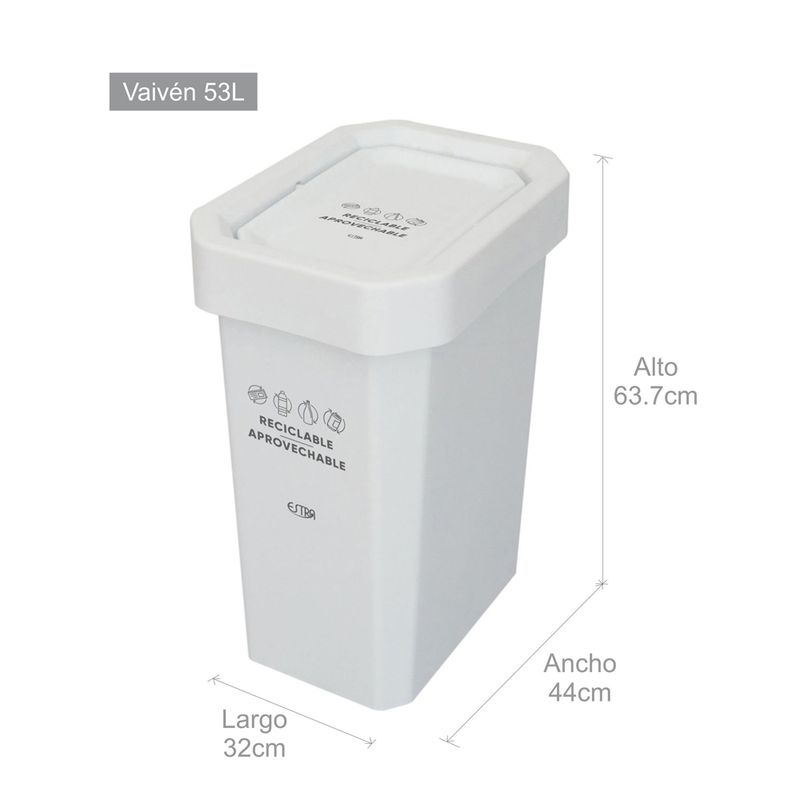 Canecas-EstraBins-53L-vaiven-Blanco-Reciclable-aprovechable