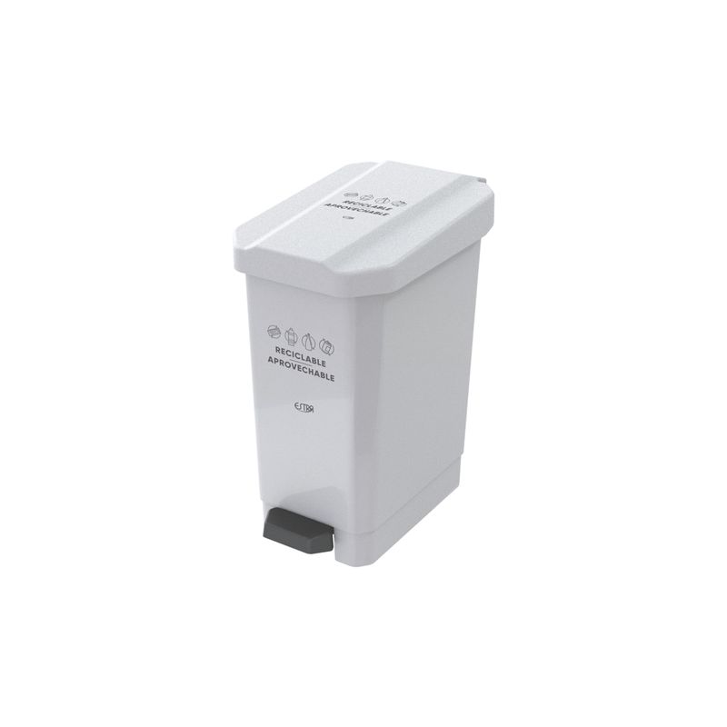 Canecas-EstraBins-Pedal-10L-Blanco-Reciclable-aprovechable