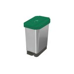 Canecas-EstraBins-Pedal-10L-verde-Organico-Aprovechable-IML-metalizado