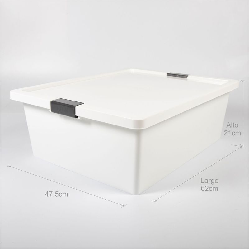 Recipiente Plastico para congelacion tapa y broches 37L blanco - Tienda online Estra