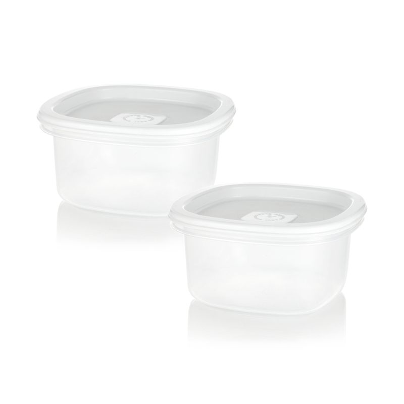 Set x Recipientes Plastico Cuadrados para congelacion 0.7L blanco - Tienda Estra