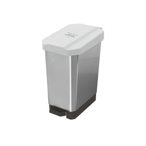 Canecas EstraBins pedal 22 L Blanco-Reciclable aprovechable IML metal