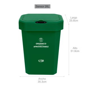 Canecas EstraBins Sensor 26L verde- Organico Aprovechable