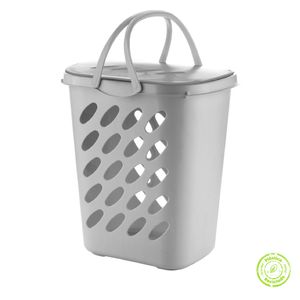 Canasta Para Ropa Con Tapa 46L Gris