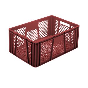 Canastilla plastica fondo lineal pared rombo 60x40x25 cm-Vino tinto