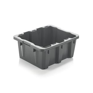 Canastilla plastica conicatoda cerrada  50x41x22 cm-Gris