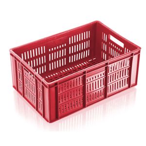 Canastilla plastica toda lineal  (fruver) 60x40x25 cm-Rojo