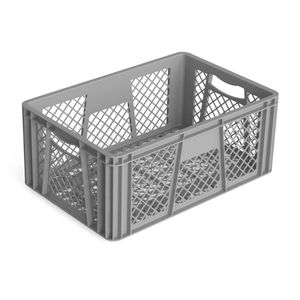 Canastilla plastica fondo rombo pared rombo 60x40x25 cm-Gris