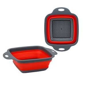 Colador Premium Special Cook Max Cuadrado Rebatible Silicona Rojo-Negro