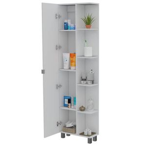 Mueble Esquinero Zendaya, Blanco, con cinco entrepaños ZF