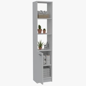 Mueble Esquinero Aqua, Blanco, con variedad de entrepaños