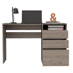 Escritorio Venus, Humo, con dos cajones multiusos y un cajón archivador adicional ZF