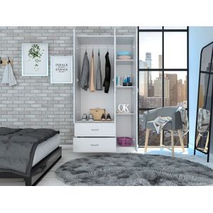 Closet América, Blanco, con dos cajones y variedad de entrepaños ZF
