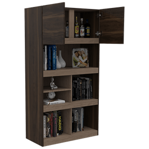 Biblioteca Taira, Caoba y Miel, con dos puertas batientes y variedad de entrepaños
