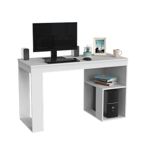 Escritorio Texi, Blanco,con amplio espacio de trabajo