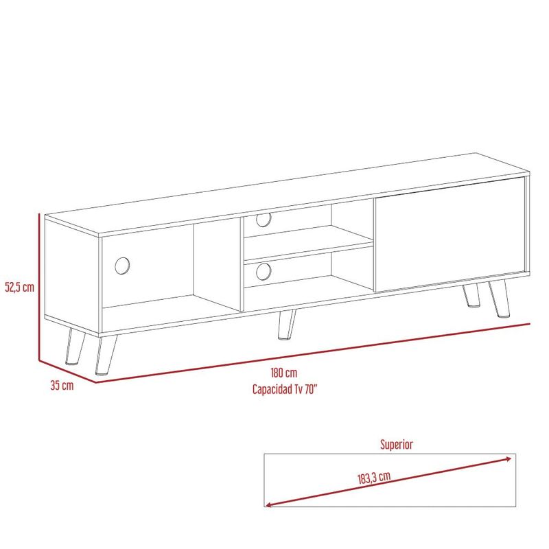 Mesa Para Tv Viena, Chocolate, Para Televisor de 70 Pulgadas - VIRTUAL  MUEBLES