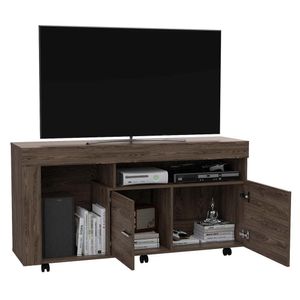 Mesa para TV Luk, Chocolate, con espacio para televisor de hasta 60 pulgadas