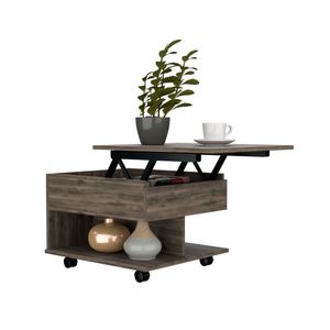 Mesa de Centro Salento, Nogal, con espacio extensible y rodachinas de freno ZF