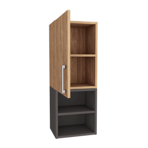 Gabinete de Baño Oporto, Miel y Plata Oscuro, con espacio para guardar objetos de aseo personal