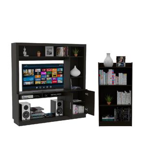 Combo Sala Fionn, Rack de Tv + Biblioteca
