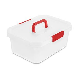 Botiquin Estrabox con Manija 11L Blanco-Rojo