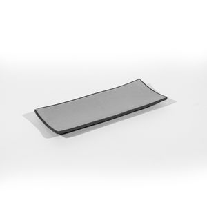 Plato Rectangular Negro-Gris