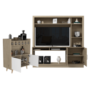 Panel Tv + Mueble Bar Cafe