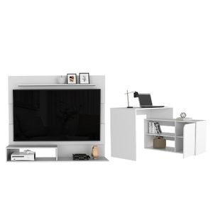 Combo Habitación Asher, Panel de Tv + Escritorio