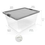 Caja organizadora con broches y ruedas bajo cama 28L - Tienda