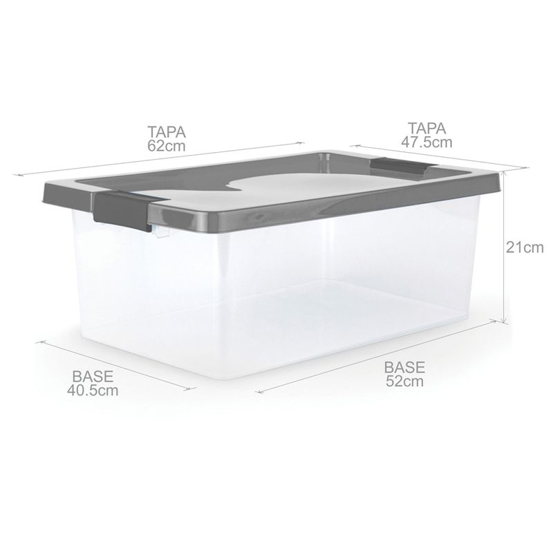 Caja organizadora con broches 37L - Tienda online Estra