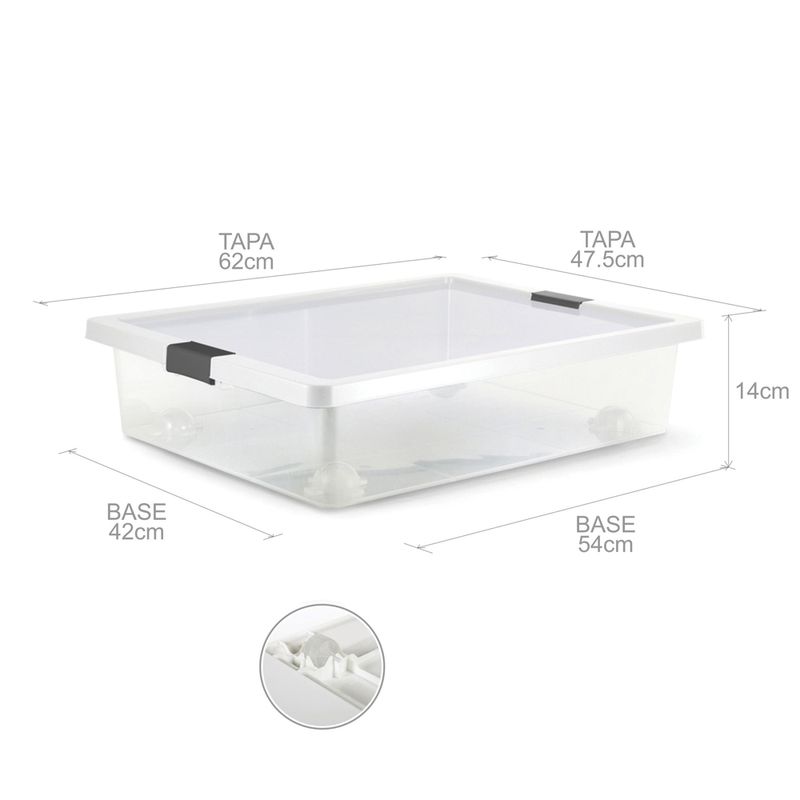 Caja transparente organizadora 24.6*16.3*10.8 cm - Orden en casa