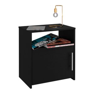 Mesa de Noche Nordik, Wengue, con Una Puerta Batiente  ZF