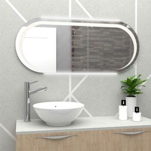 Espejo Rectangular Verón, Gris, con Luz Led y Touch