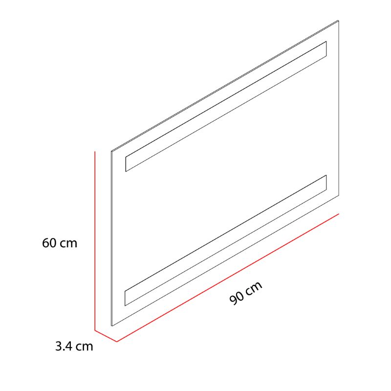 Espejo Grande Elegante Rectangular Luces Led - GS - Gloria Saltos