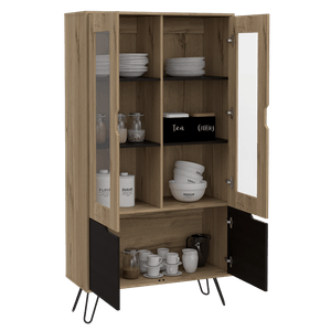 Alacena Cleo, Café claro y Wengue, con gran capacidad de almacenamiento