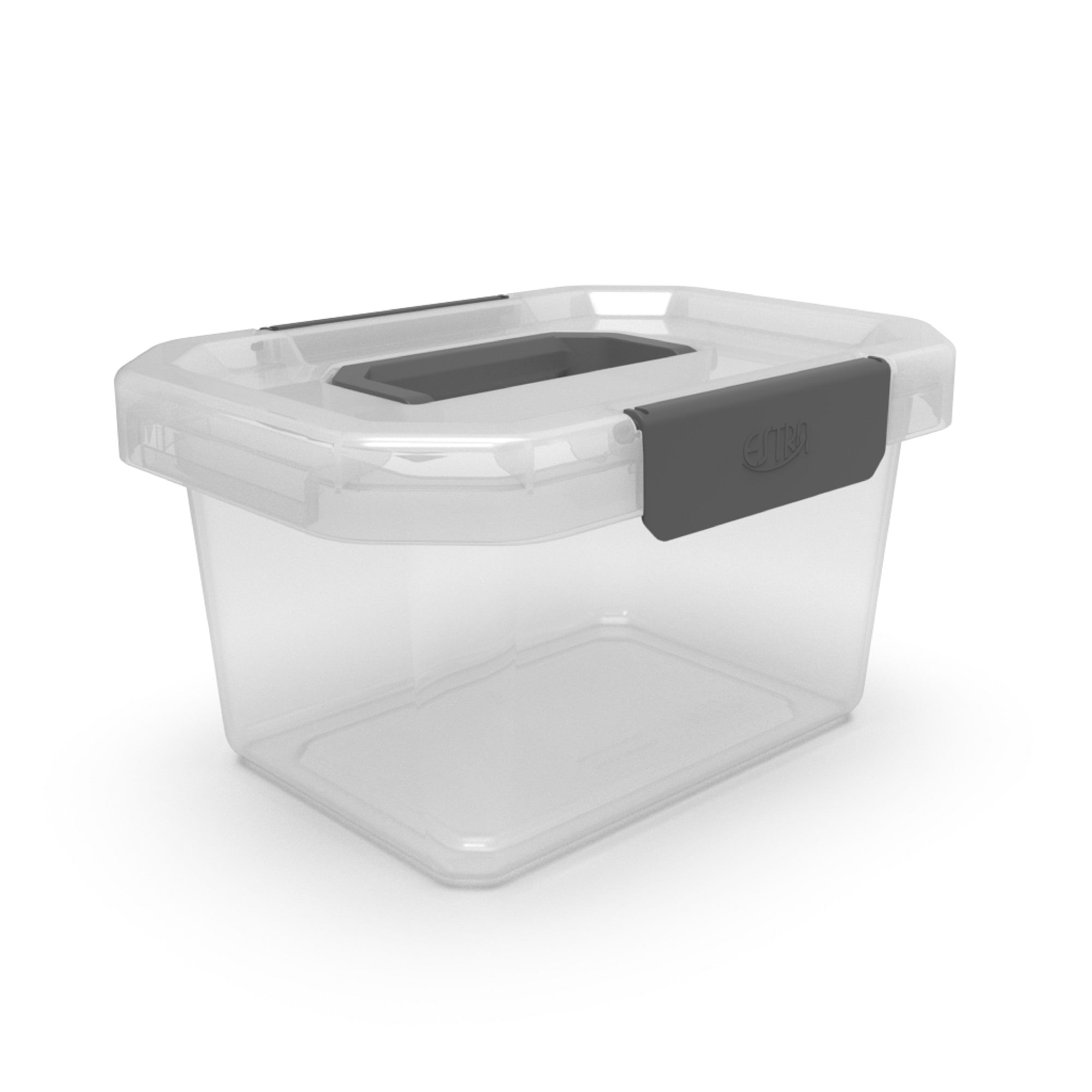 4 Cajas organizadoras plásticas transparentes con tapa 10 Litros Gris